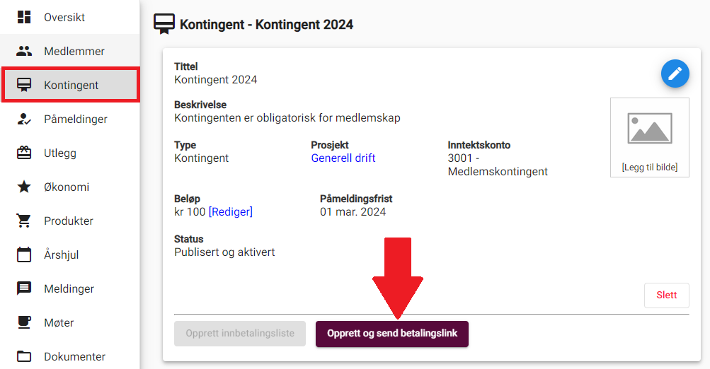 Opprett og send betalingslenke