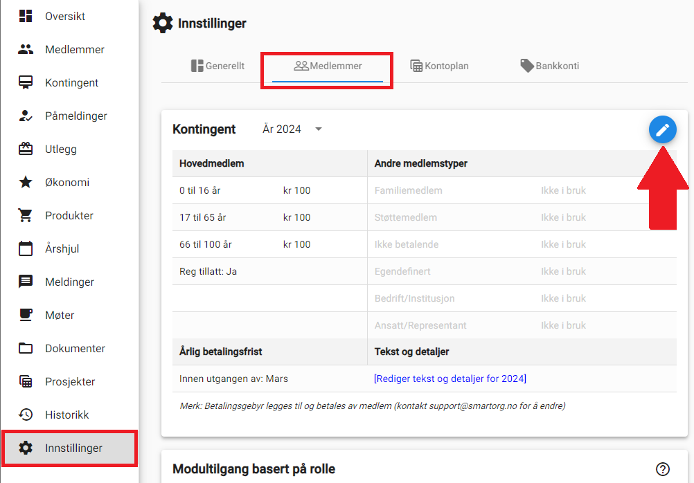 rediger kontingent